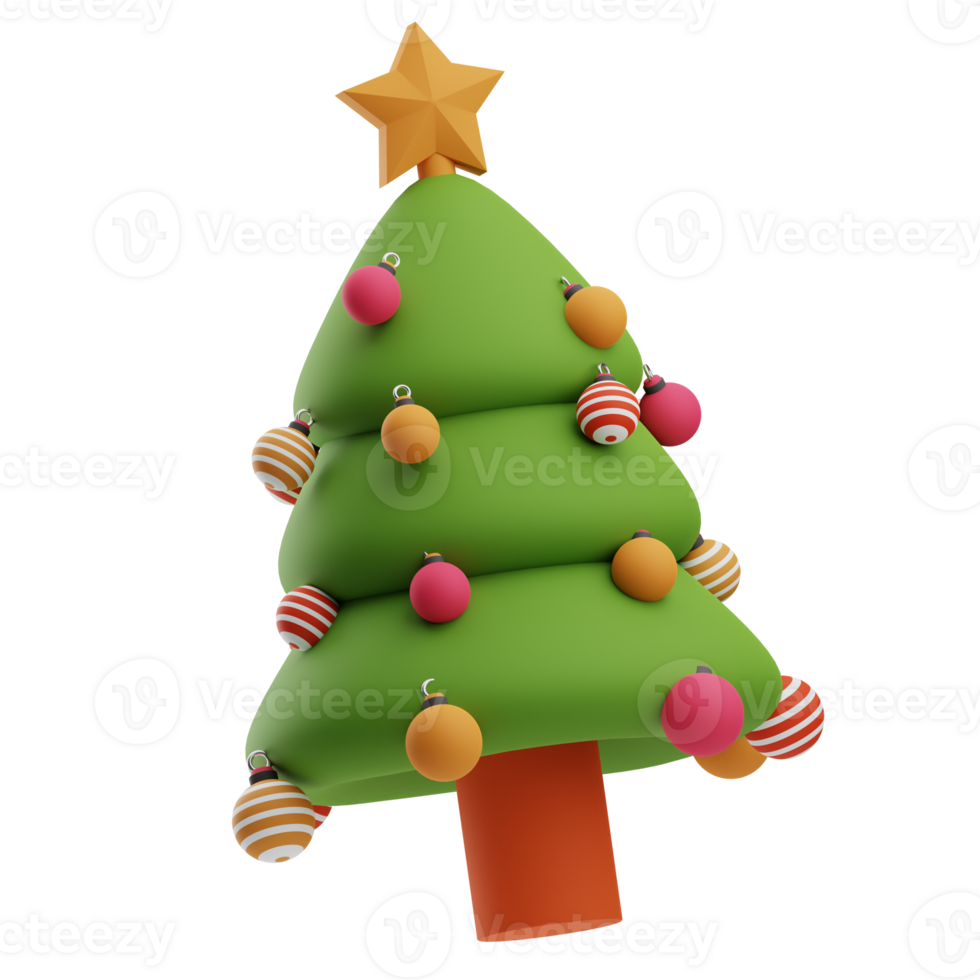 arbre de noël illustration 3d png