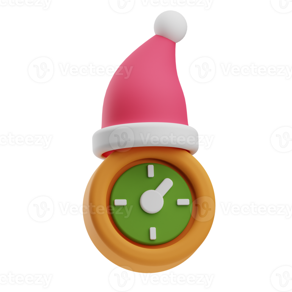 Christmas Clock 3D Illustration png