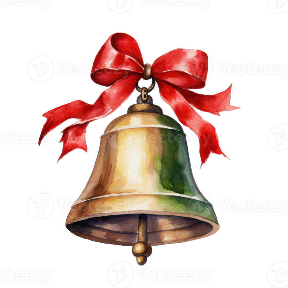 AI generated Christmas golden bell png