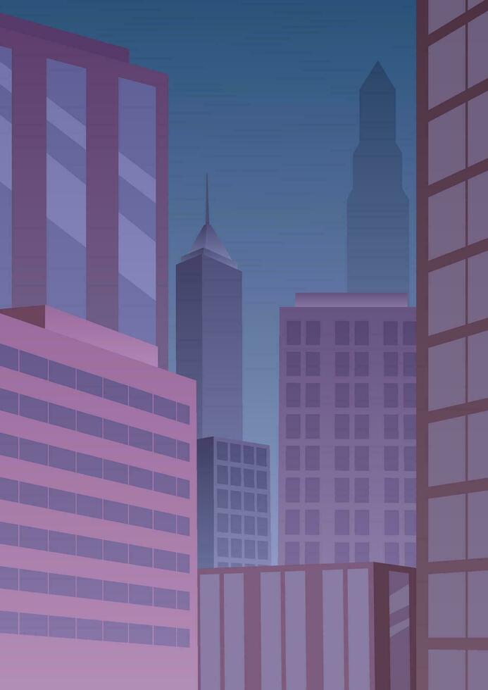 Cityscape Art Deco Purple vector