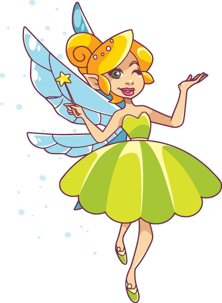 Green Fairy on White vector