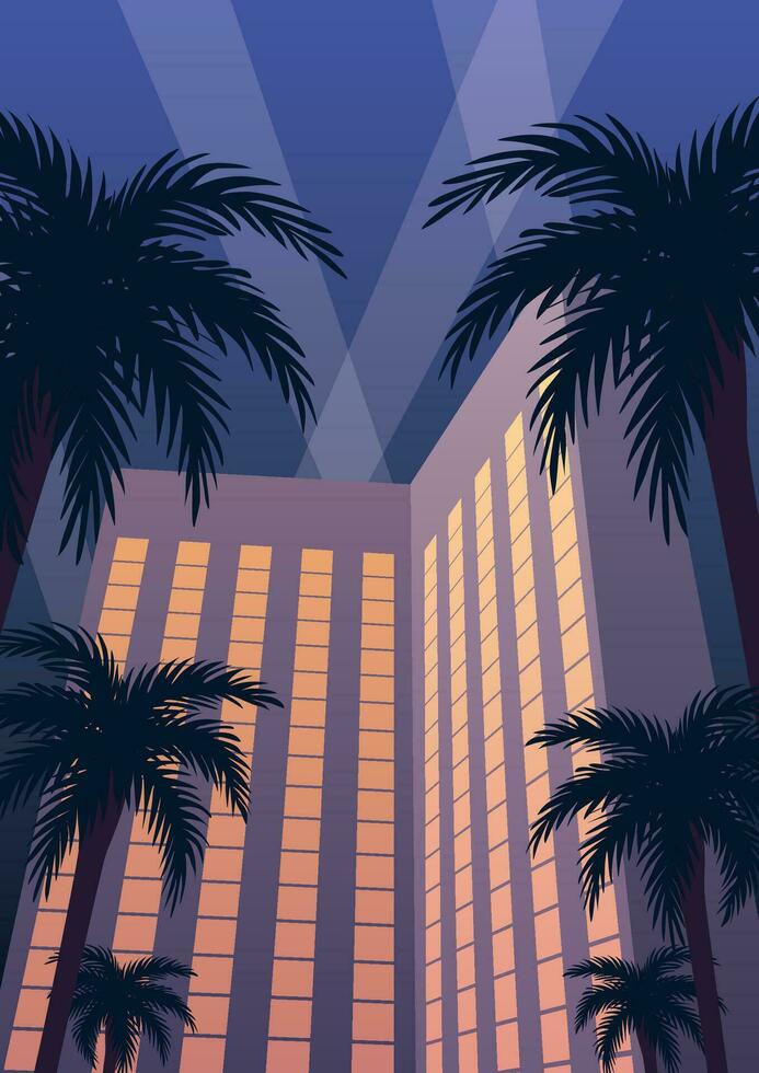 Hotel Casino Resort Night vector