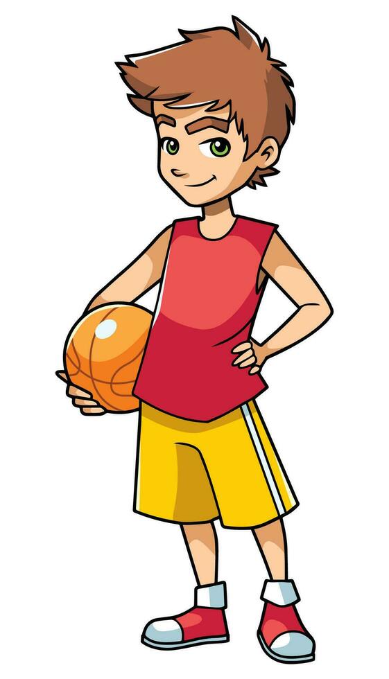 Basketball Boy on White vector