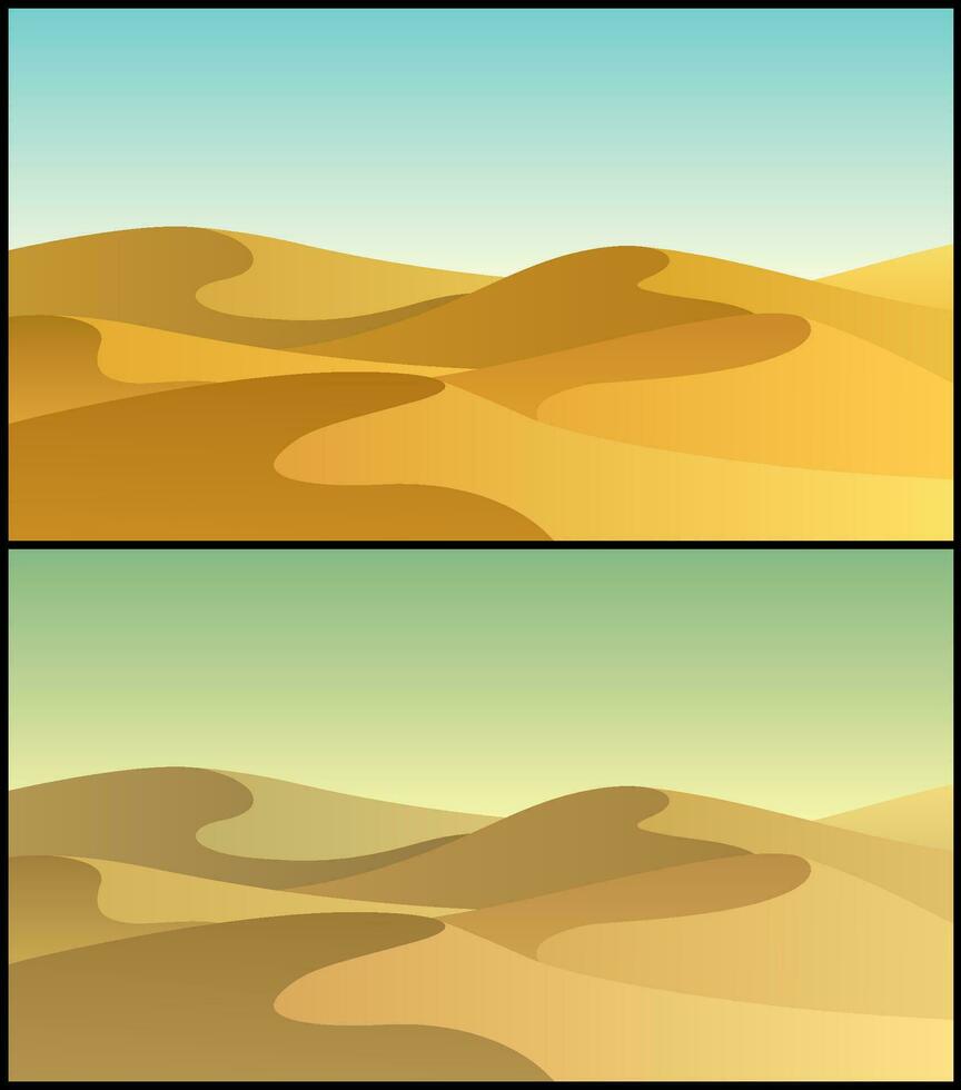 Desert Landscapes Set vector