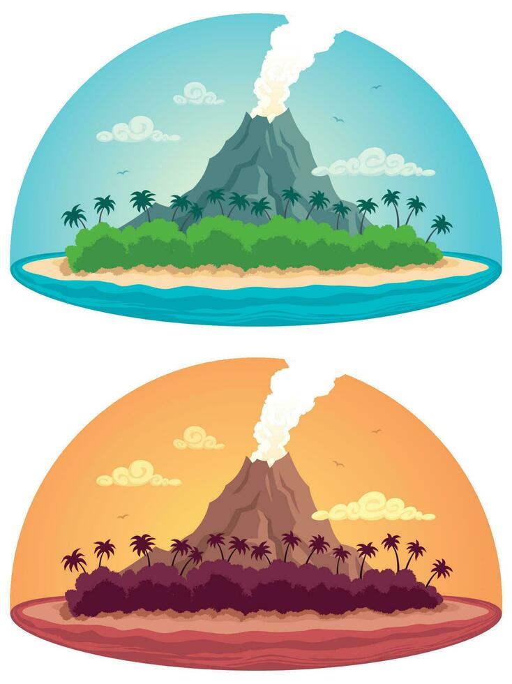 Tropical Island on White vector