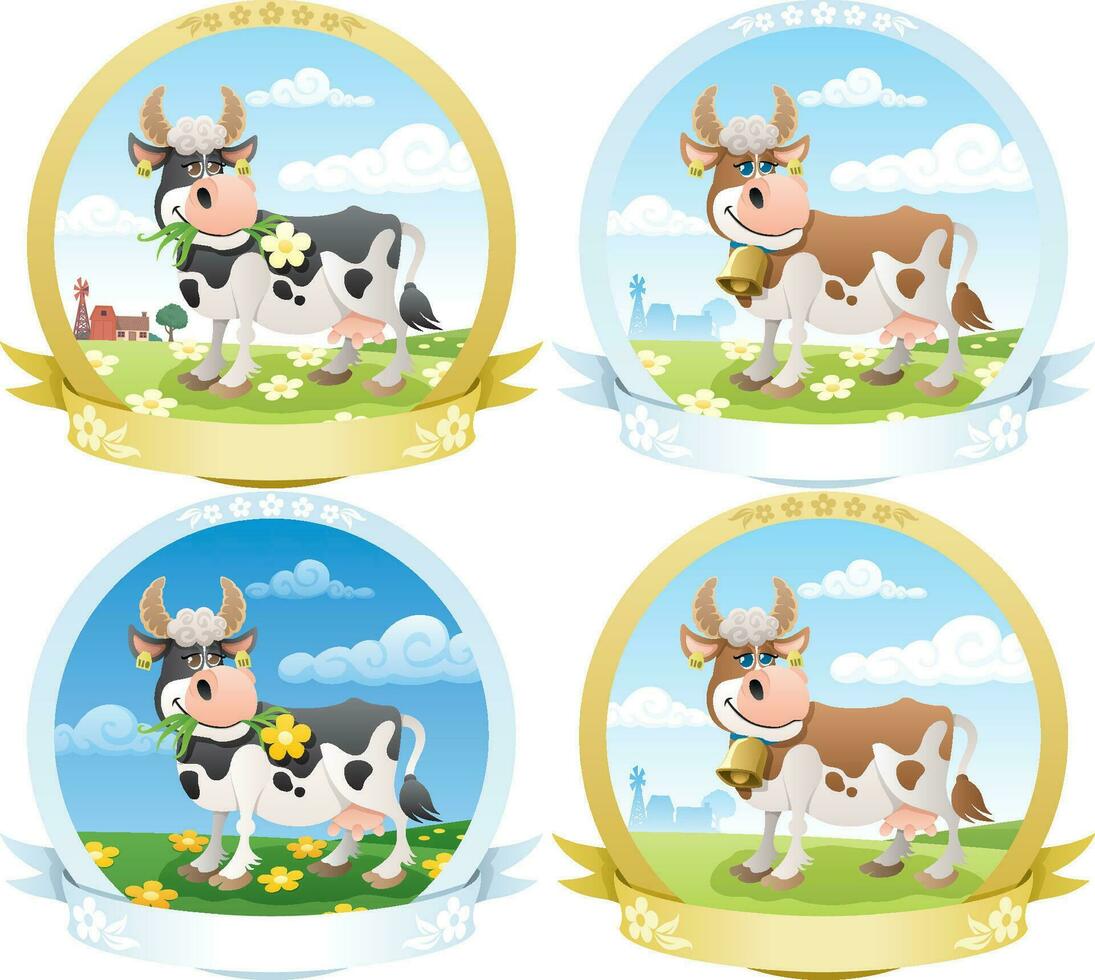 Dairy Products Labels vector