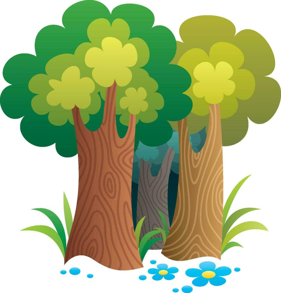 Cartoon Forest on White vector