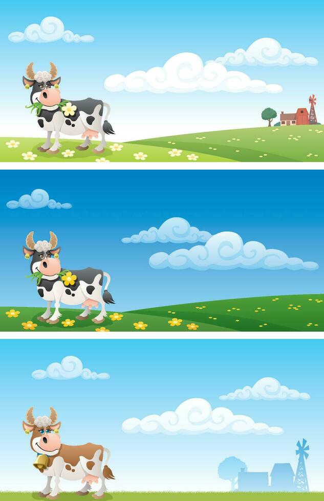 Dairy Farm Landscapes vector