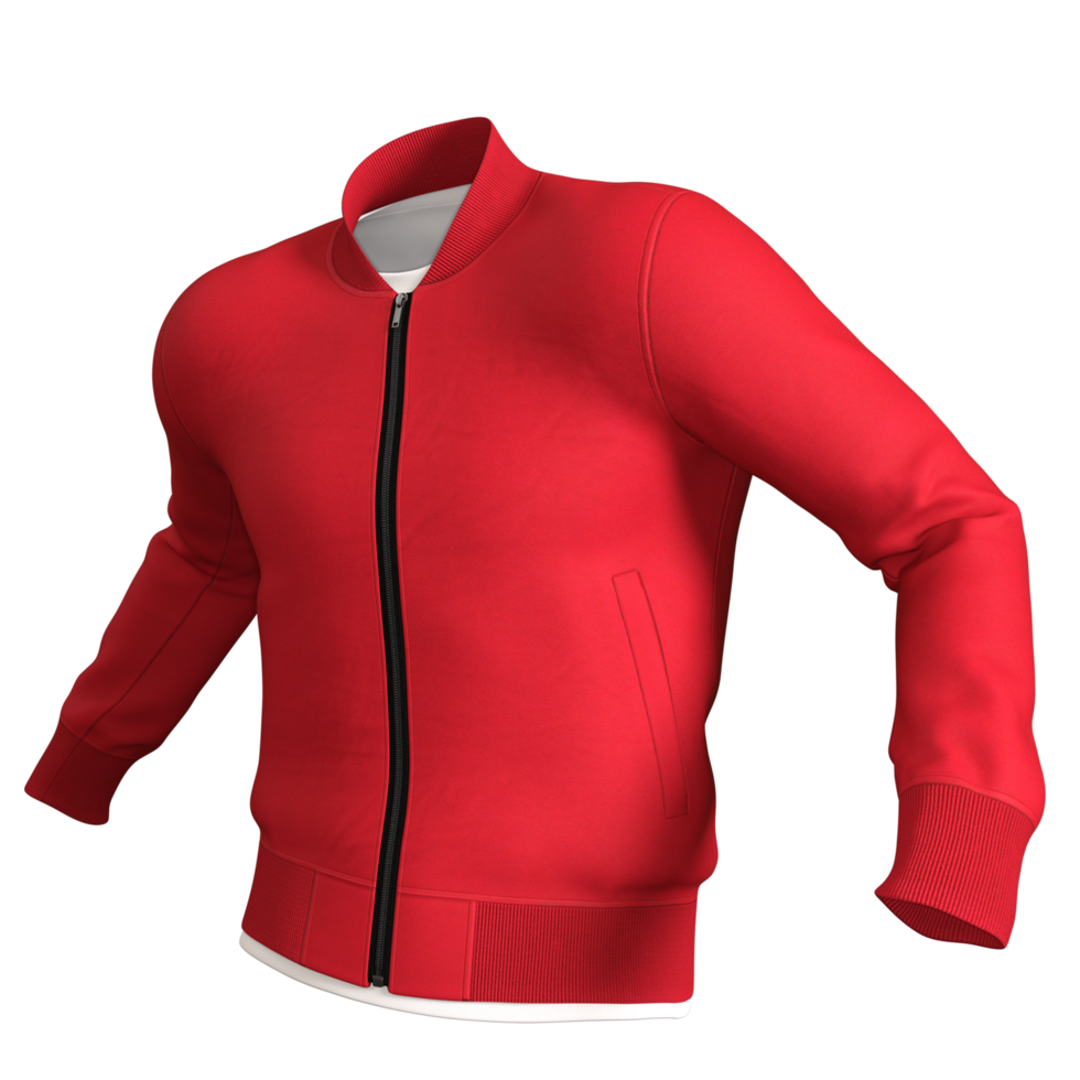 red jacket with zipper isolated png