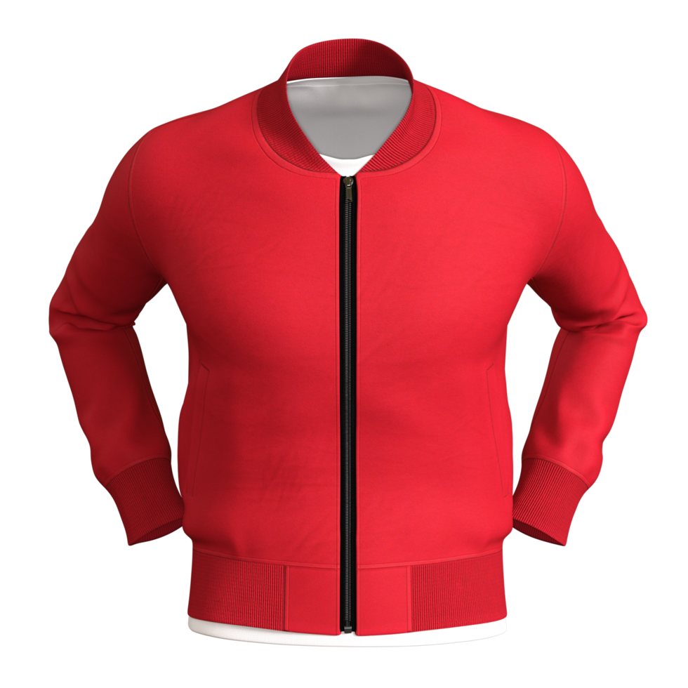 red jacket with zipper isolated png