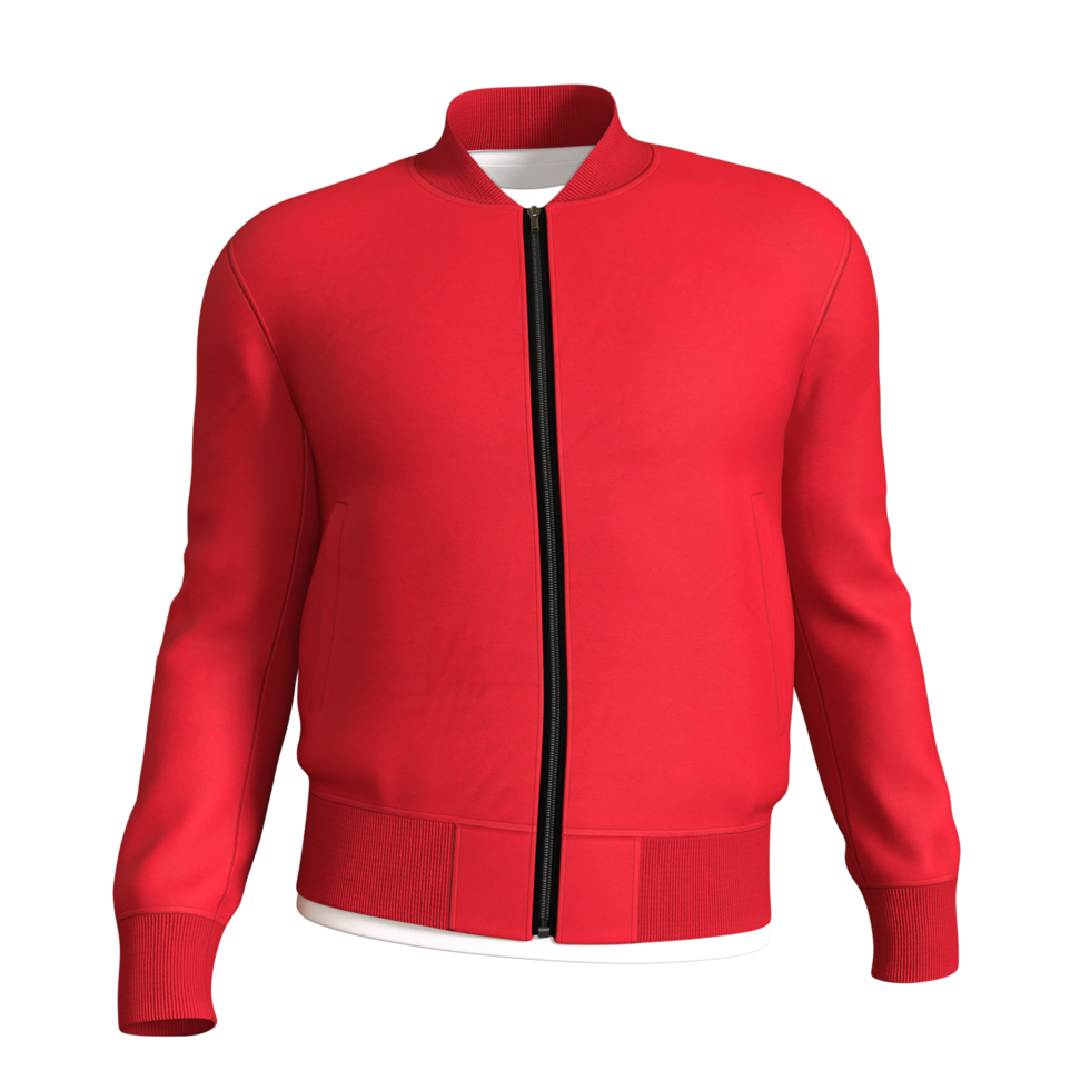 red jacket with zipper isolated png