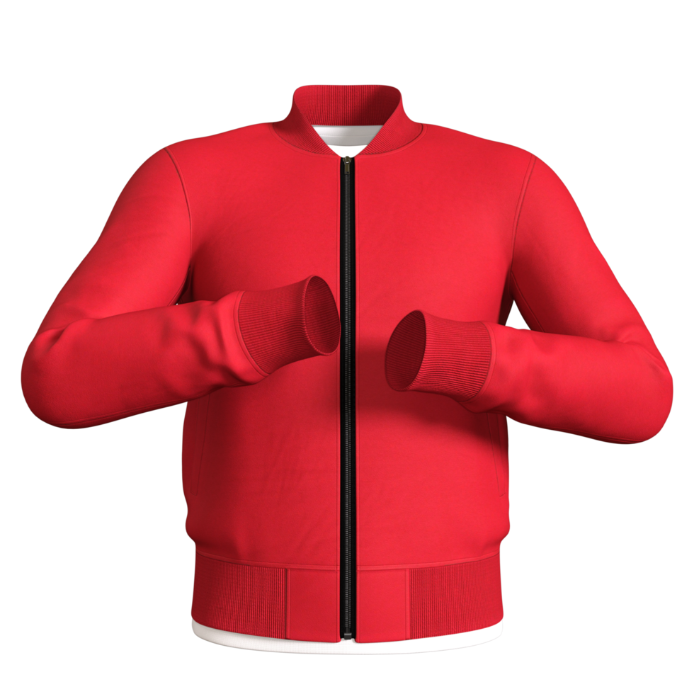 red jacket with zipper isolated png