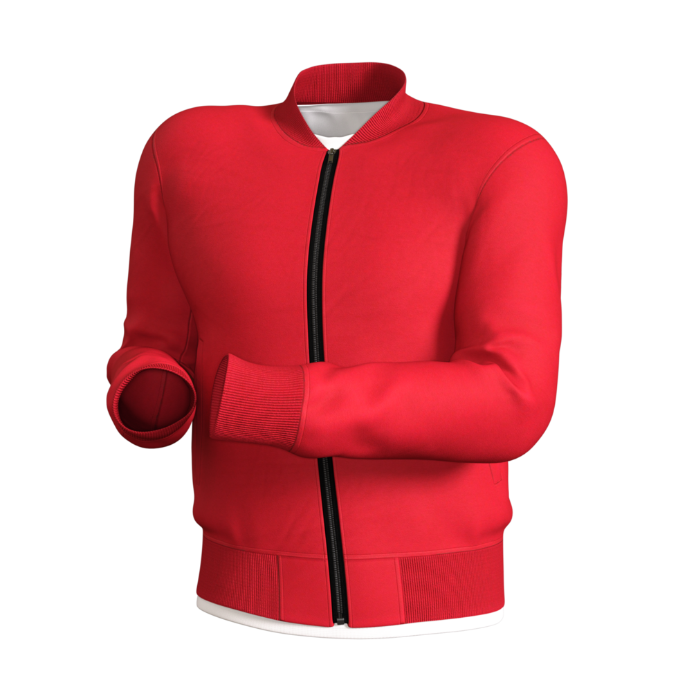 red jacket with zipper isolated png
