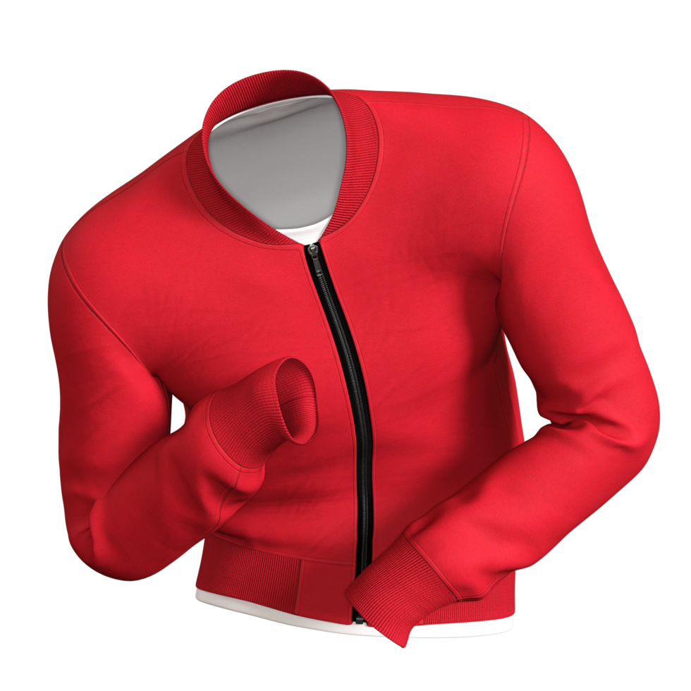 red jacket with zipper isolated png