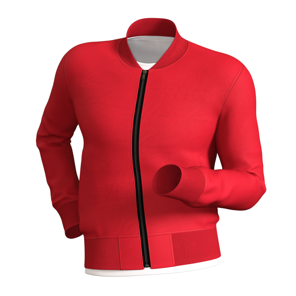 red jacket with zipper isolated png