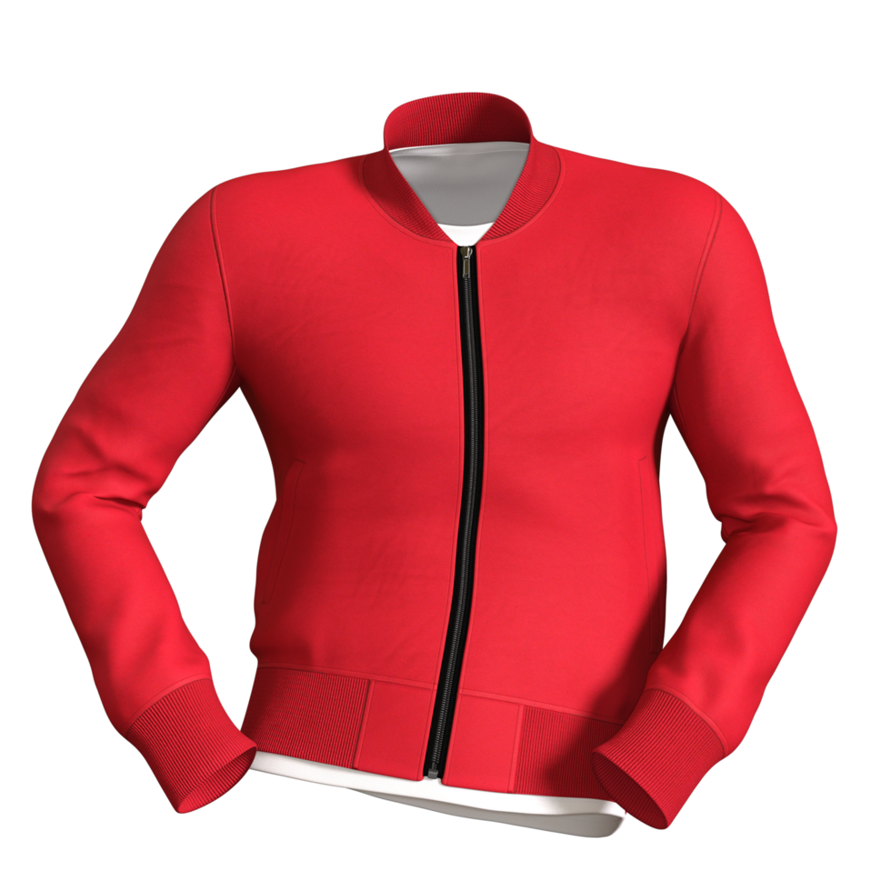 red jacket with zipper isolated png