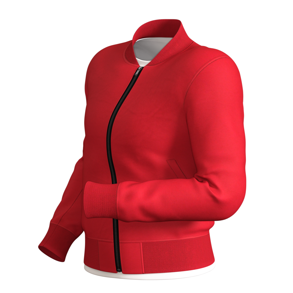 red jacket with zipper isolated png