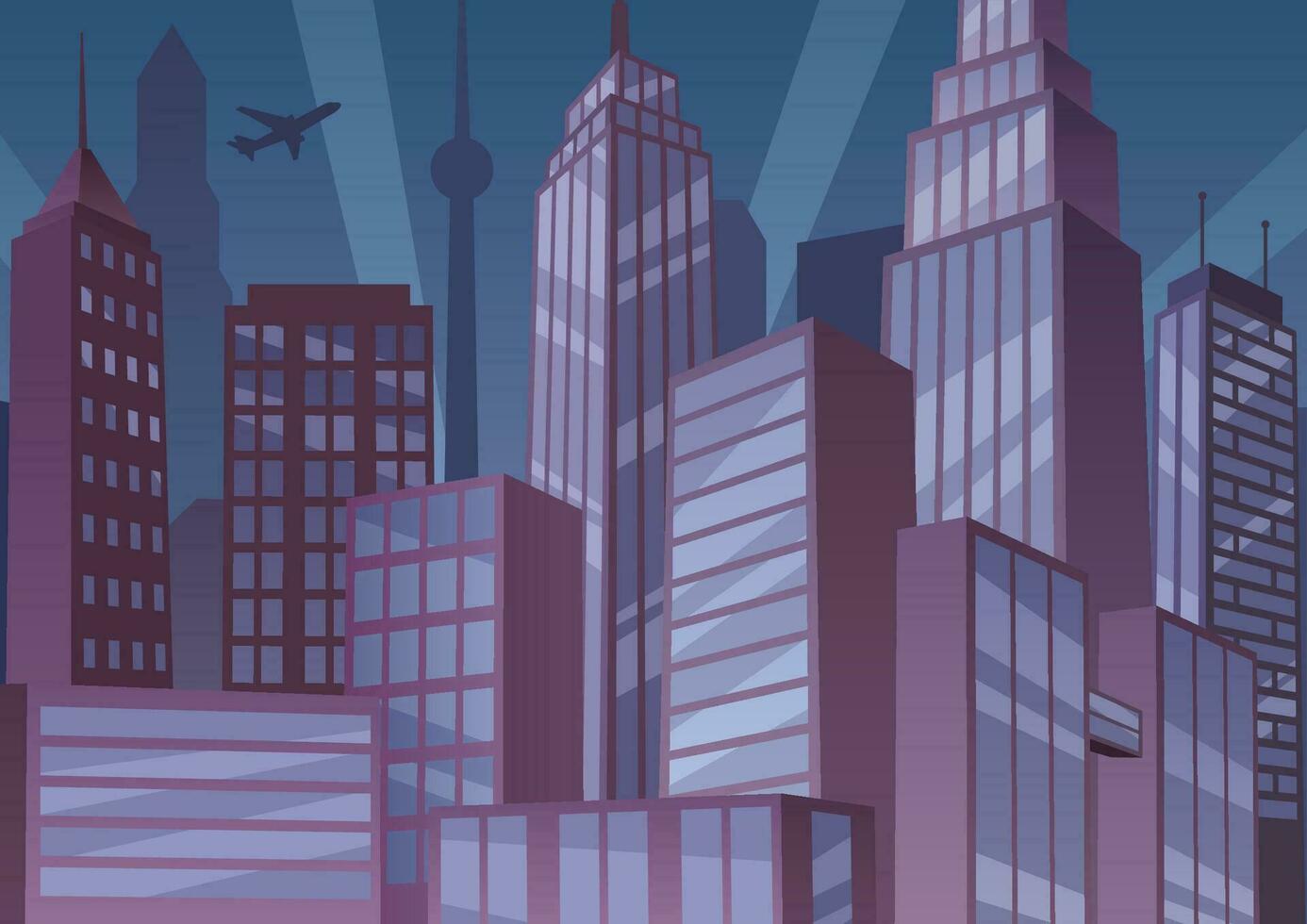 Cityscape Art Deco vector