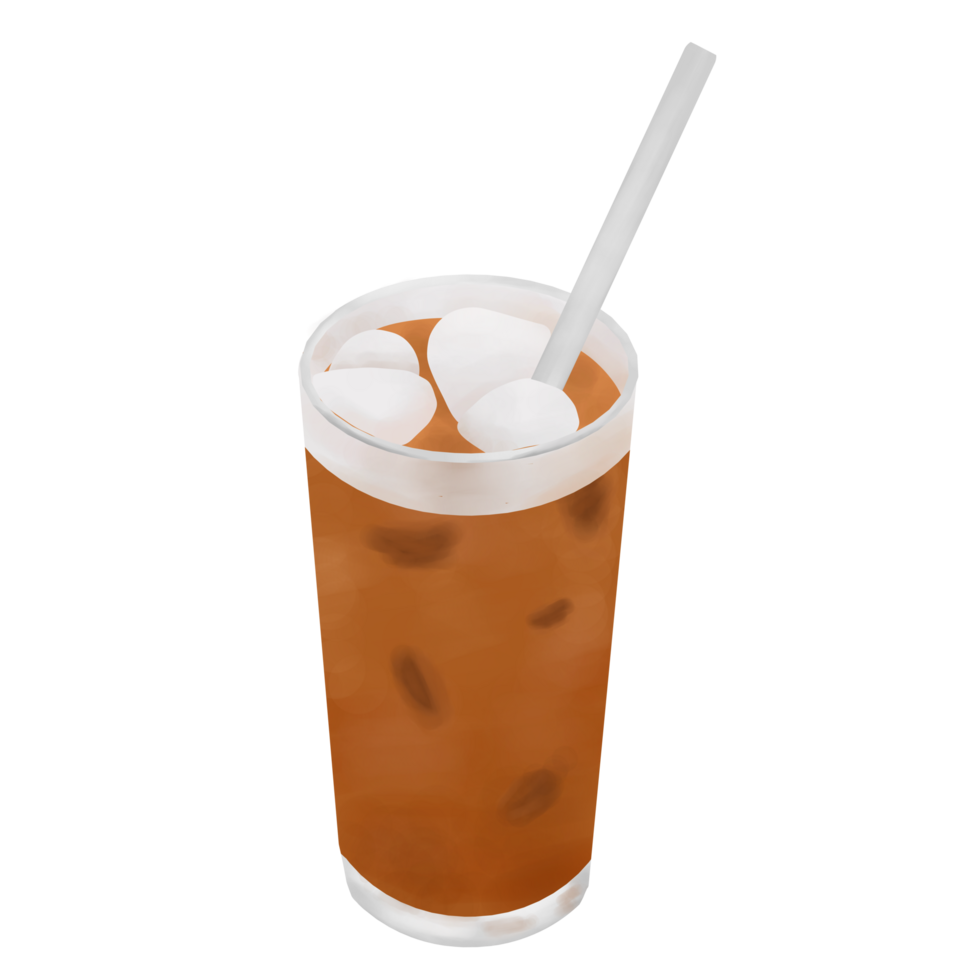 Glass of thai tea illustration png