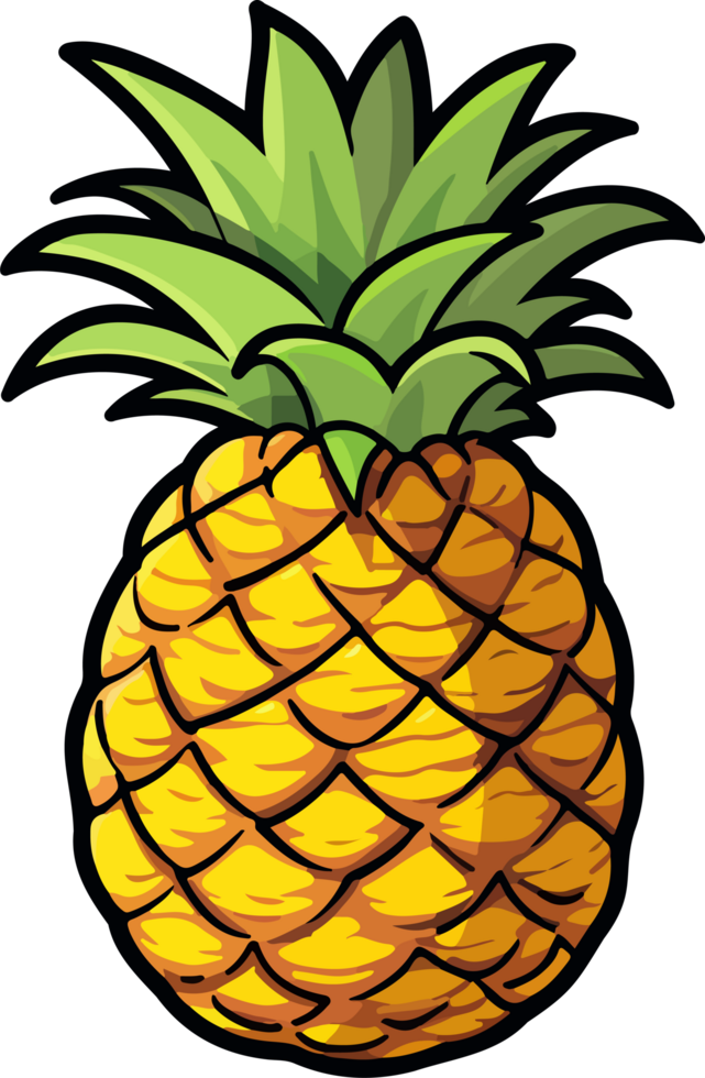 AI generated Pienapple fruit clipart design illustration png