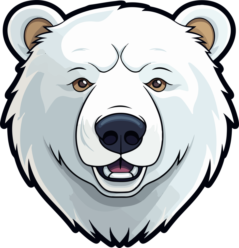 AI generated Bear face clipart design illustration png