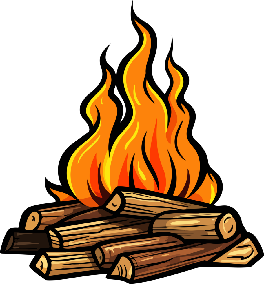 ai generiert Lagerfeuer Clip Art Design Illustration png