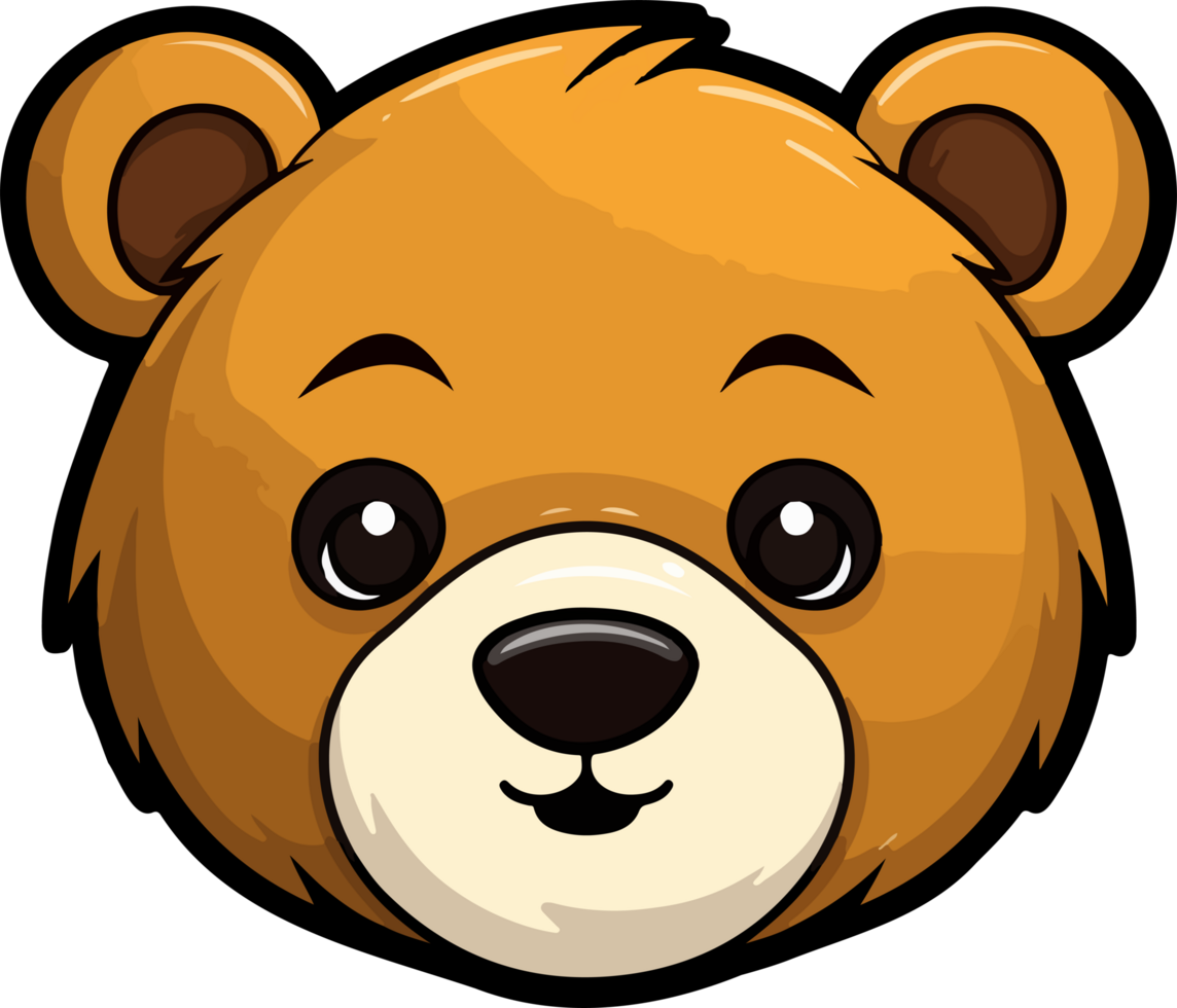 AI generated Bear face clipart design illustration png