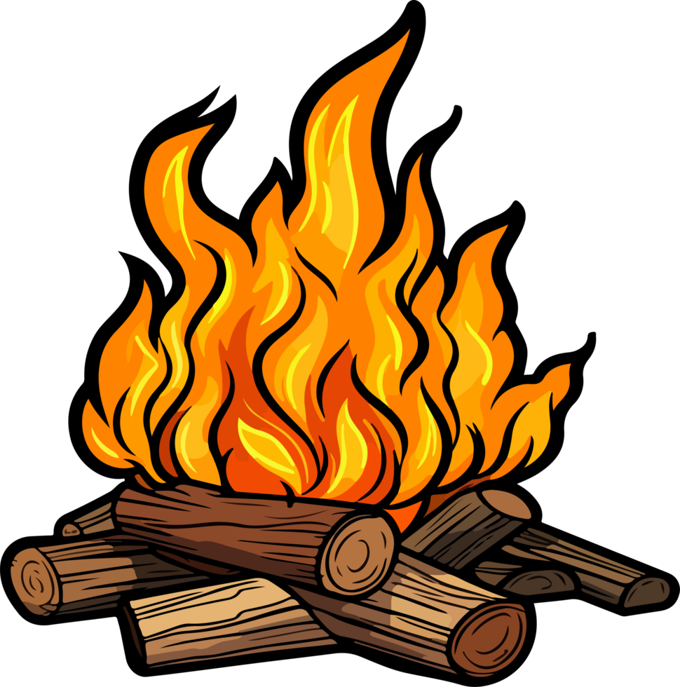 AI generated Bonfire clipart design illustration png