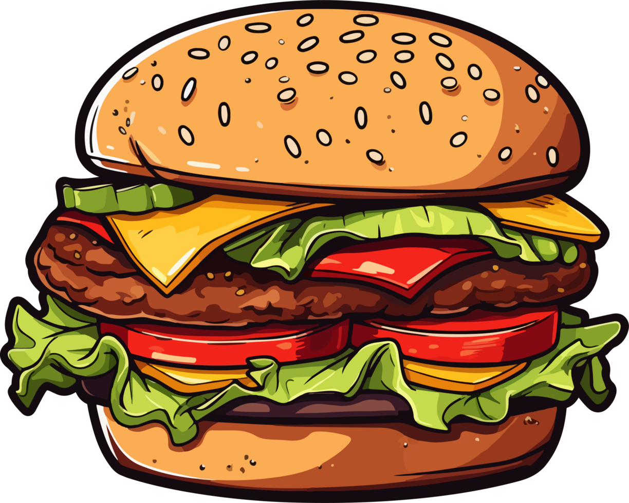 AI generated Burger clipart design illustration png