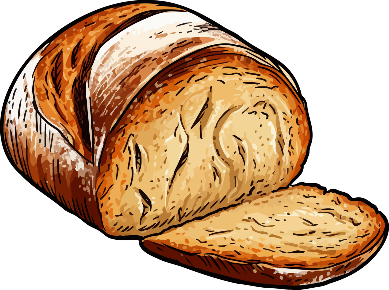 AI generated Bread clipart design illustration png