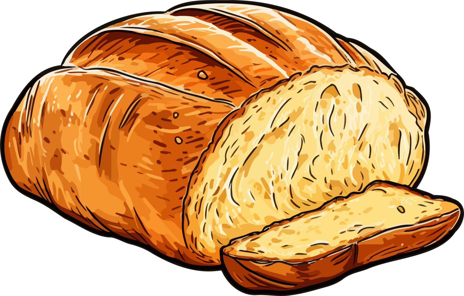 AI generated Bread clipart design illustration png
