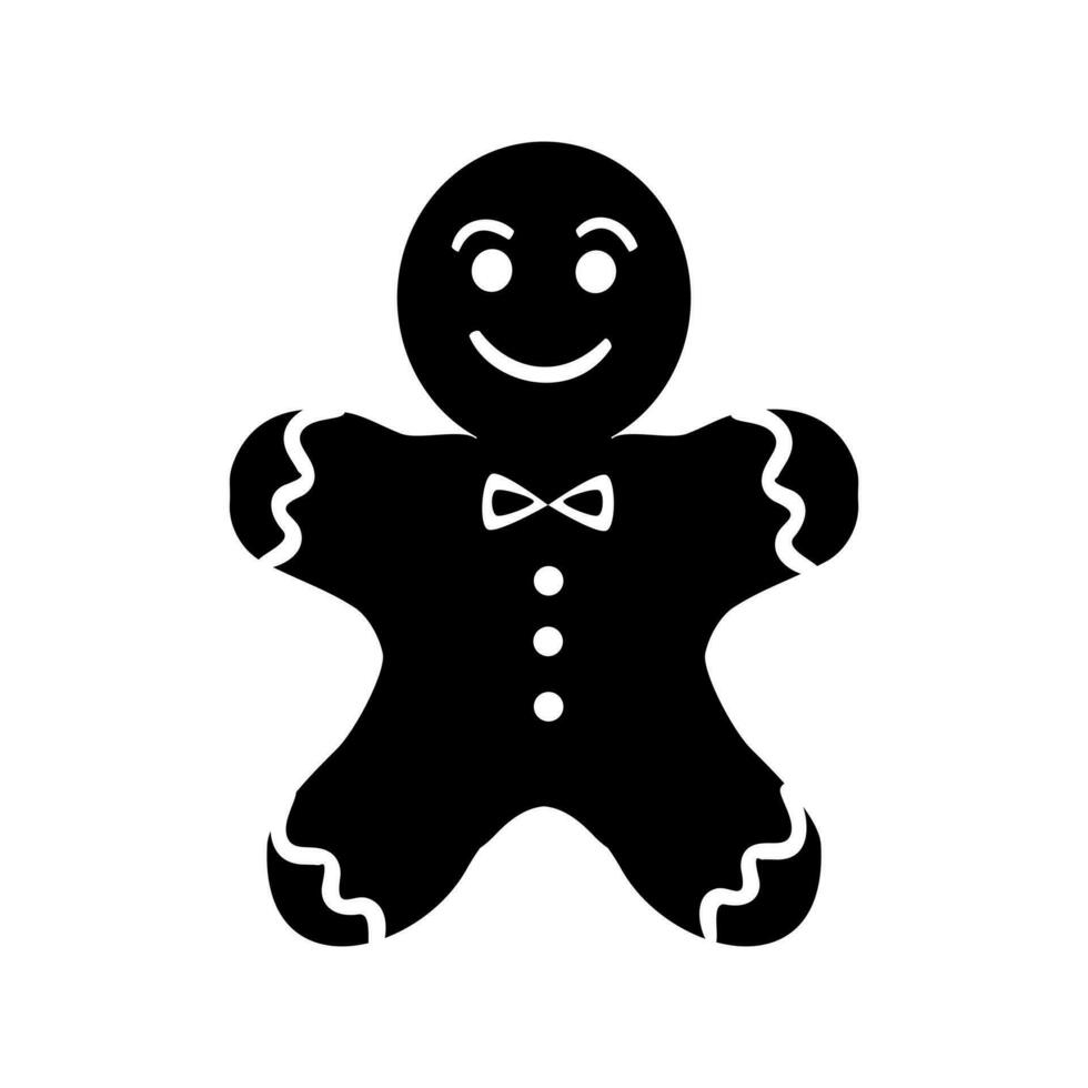 silhouette gingerbread man cookie. Cookie in shape of man. vector. vector