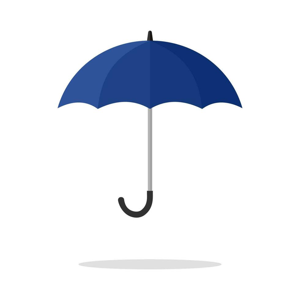 open blue umbrella isolated on white background vector illustration