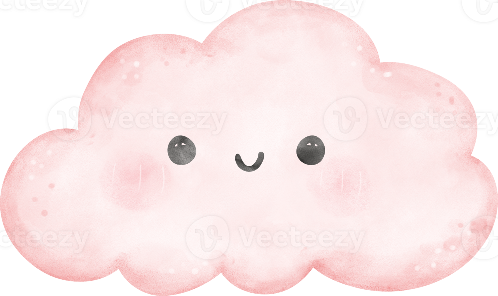 Pink Cloud watercolor illustration png