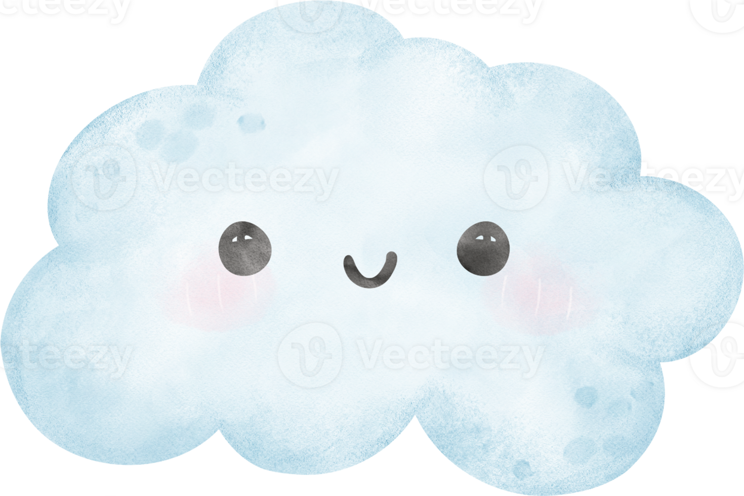 Blue Cloud watercolor illustration png