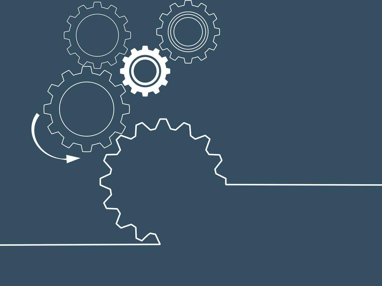 Cogwheels brain.gear mechanism settings tools template banner. Think ideas vector