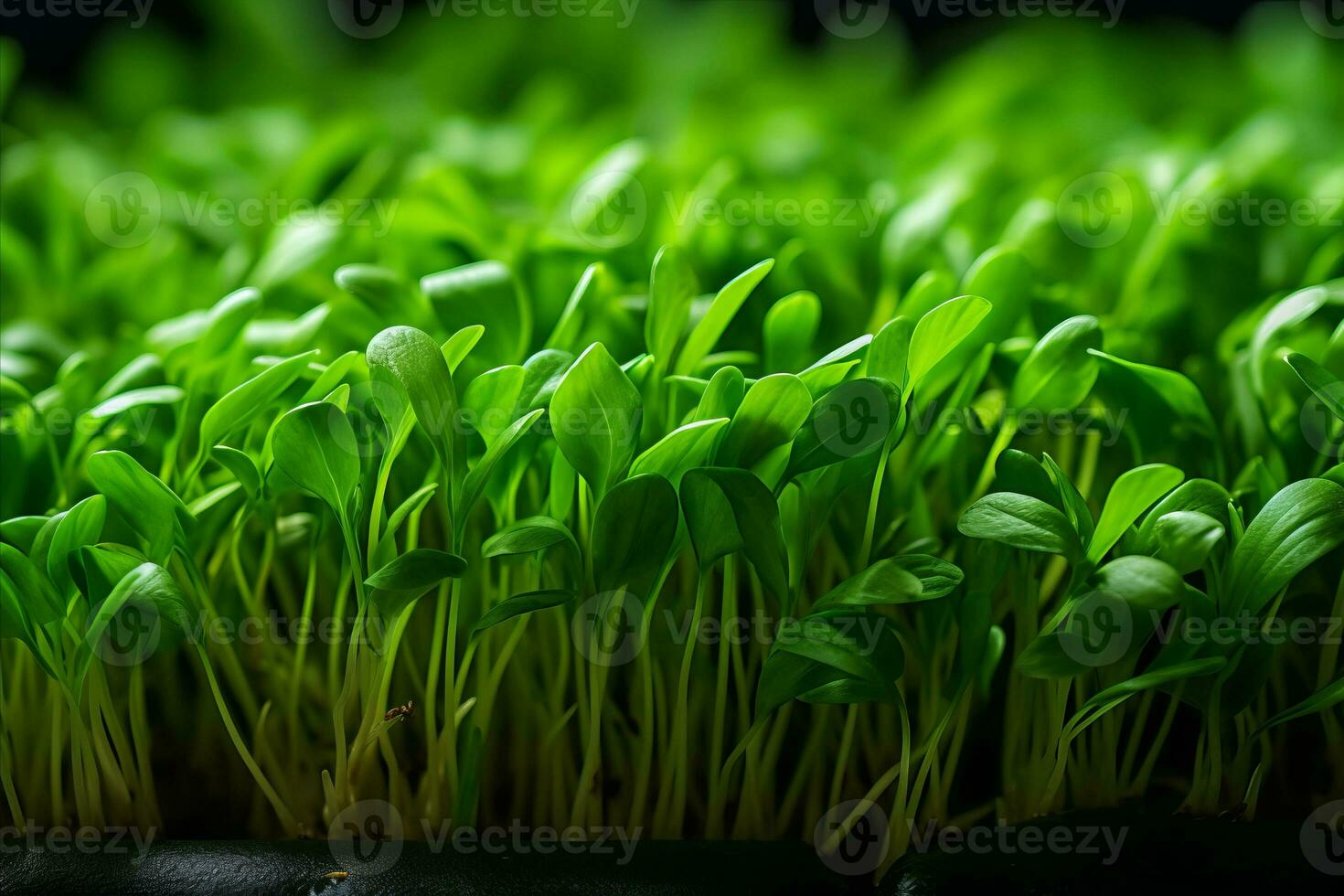 AI generated Delicate and vibrant microgreens  showcasing their rich nutrients and stunning colors photo