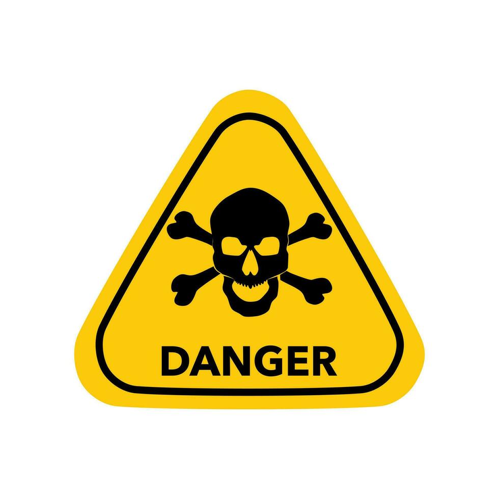 Skull Hazard triangle symbol vector image isolated on a white background