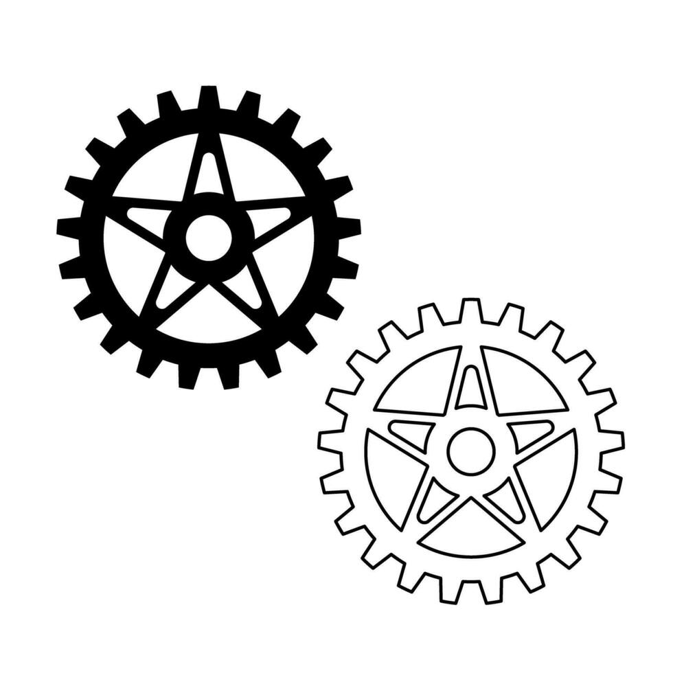 Gear vector icon in flat style.cog wheel isolated on transparent background.vector illustration