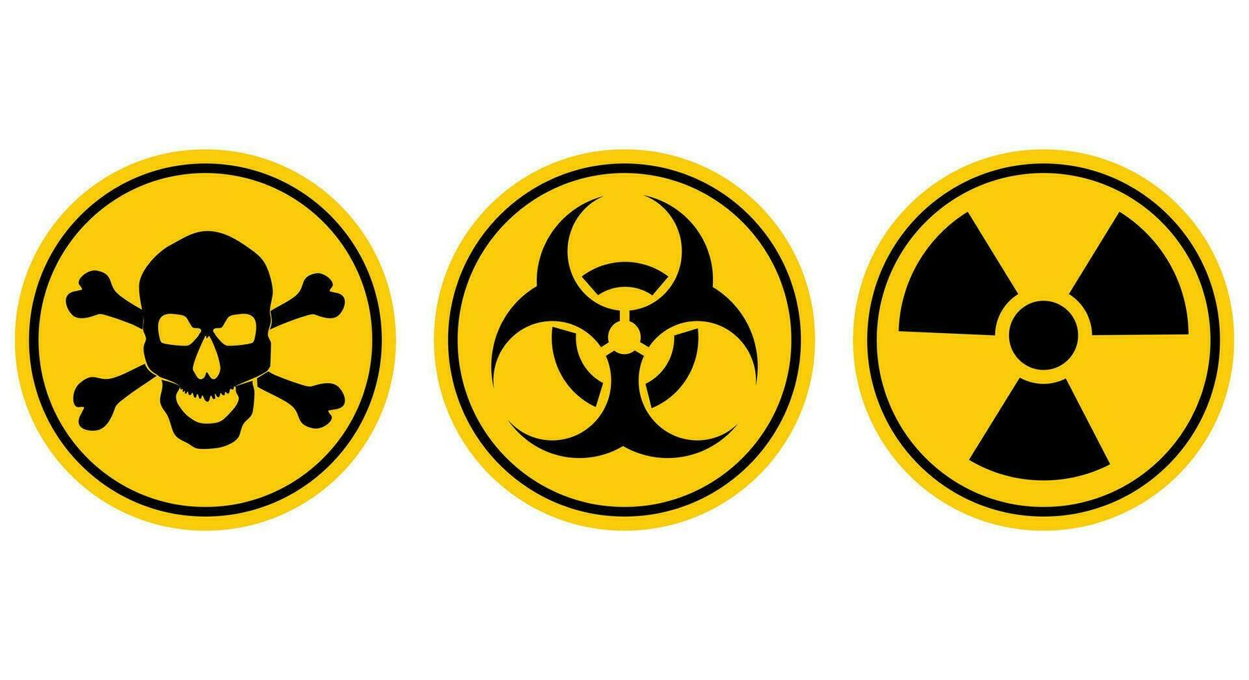 Danger signs.Radiation sign.Biohazard sign.Toxic sign.Poison sign.vector illustration vector