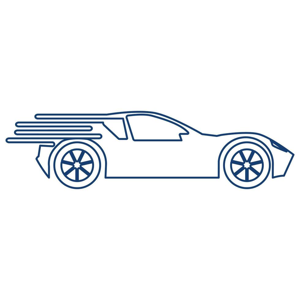 silueta deporte coche. rápido Envío entrega plano icono para transporte. vector ilustración