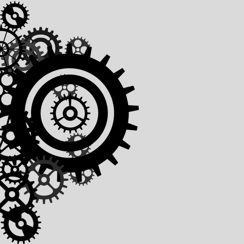 Abstract gear background with geometric gear wheels. Space for gear
