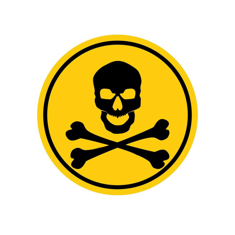 cráneo símbolo. mortal peligro señal de advertencia signo.peligro zona.vector ilustración vector