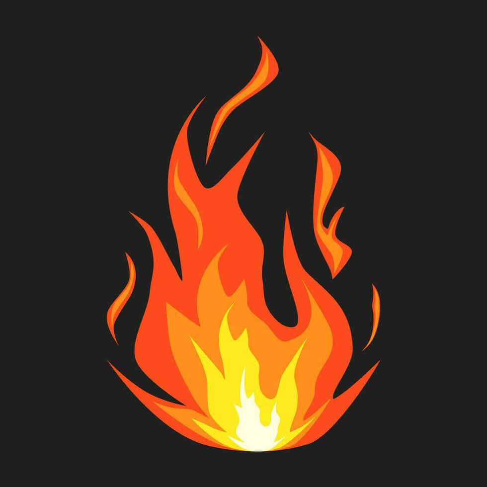 Fire flame Logo icon design.Fire symbol on a black background.vector illustration eps vector