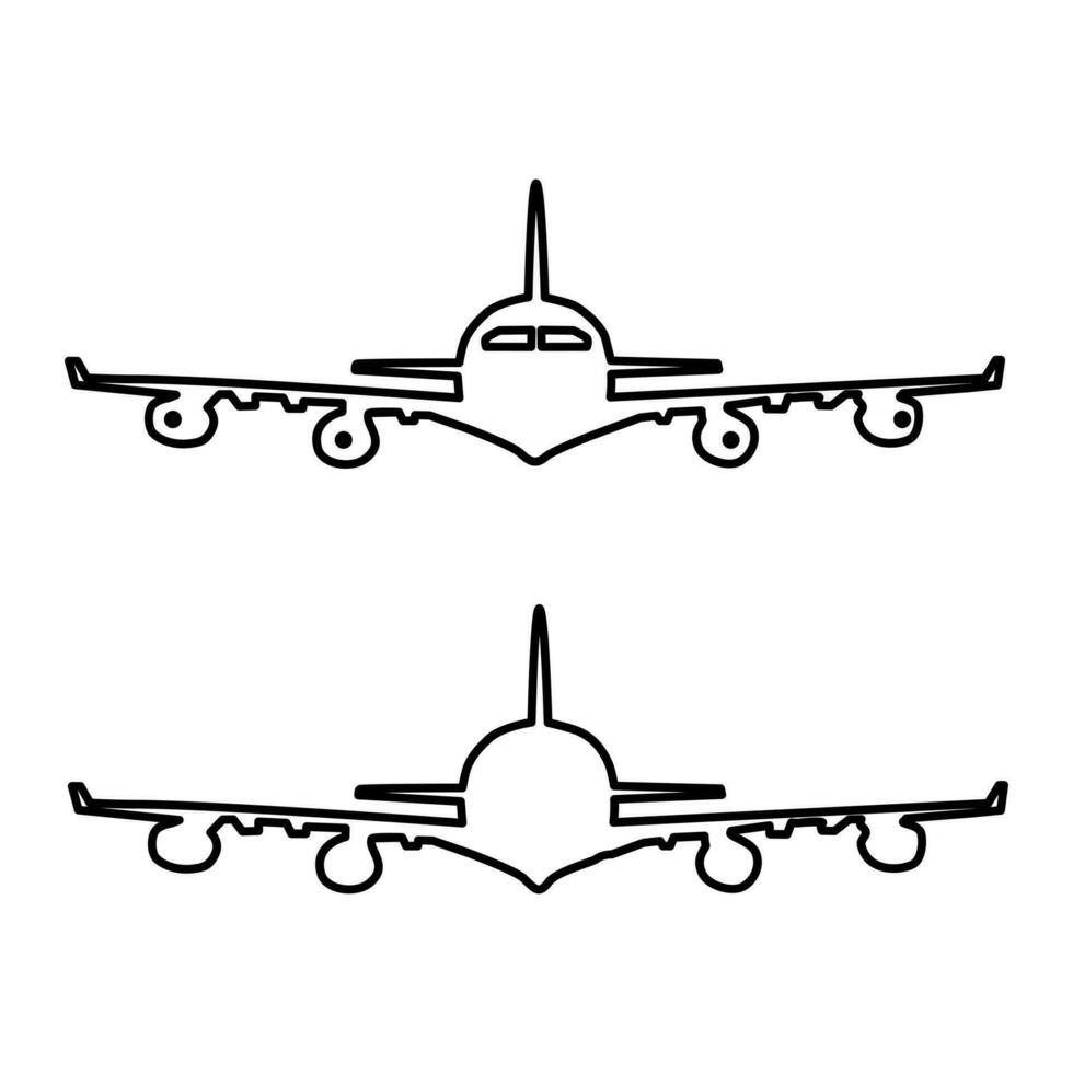 line Aircraft or Airplane Icon. Airplane logo. Airplane icon app. Flat Minimal Vector Silhouette