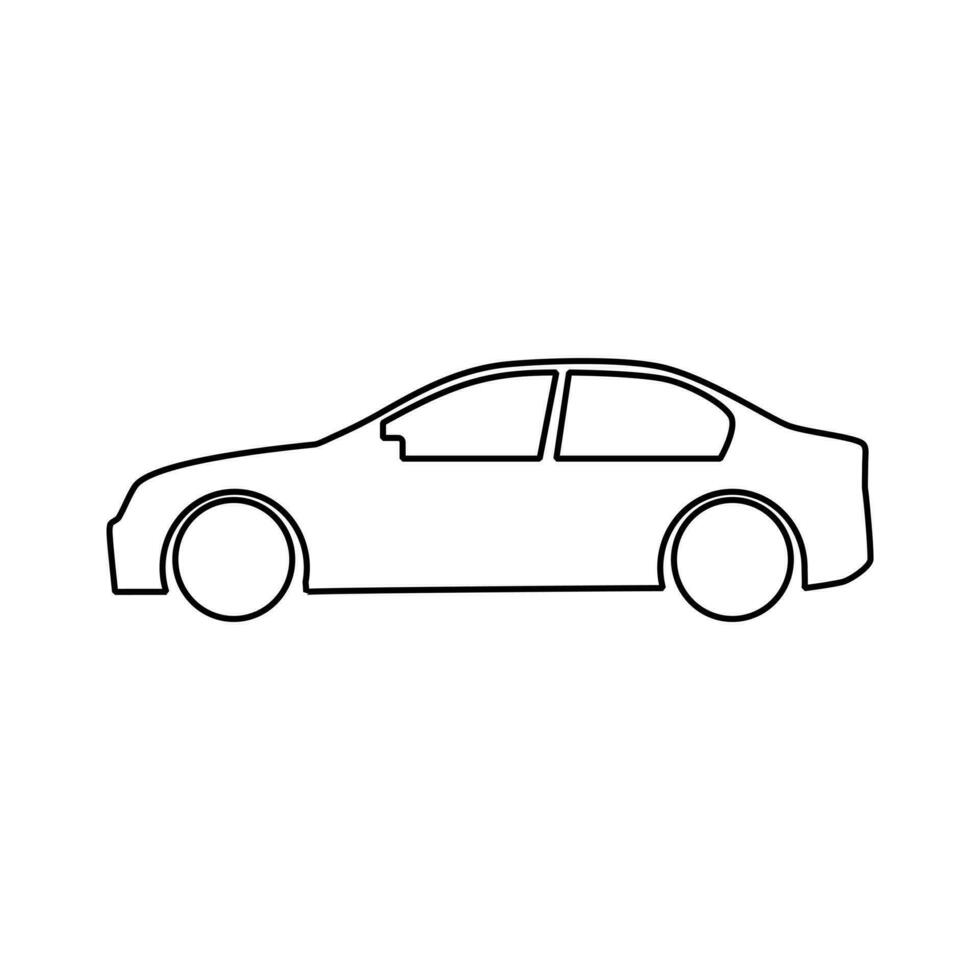 silueta coche icono para logo vehículo marca. ver desde lado. vector ilustración