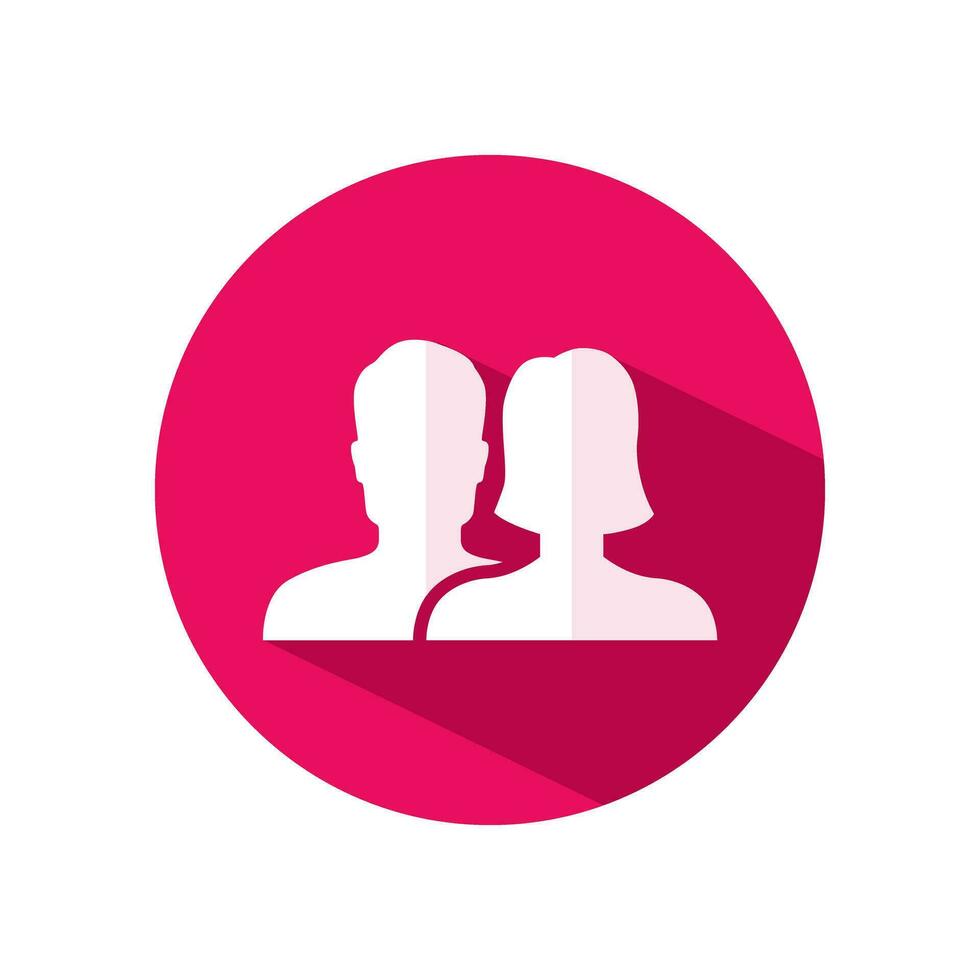 Man and woman head icon silhouette. Male and female avatar.User group icon.Vector vector