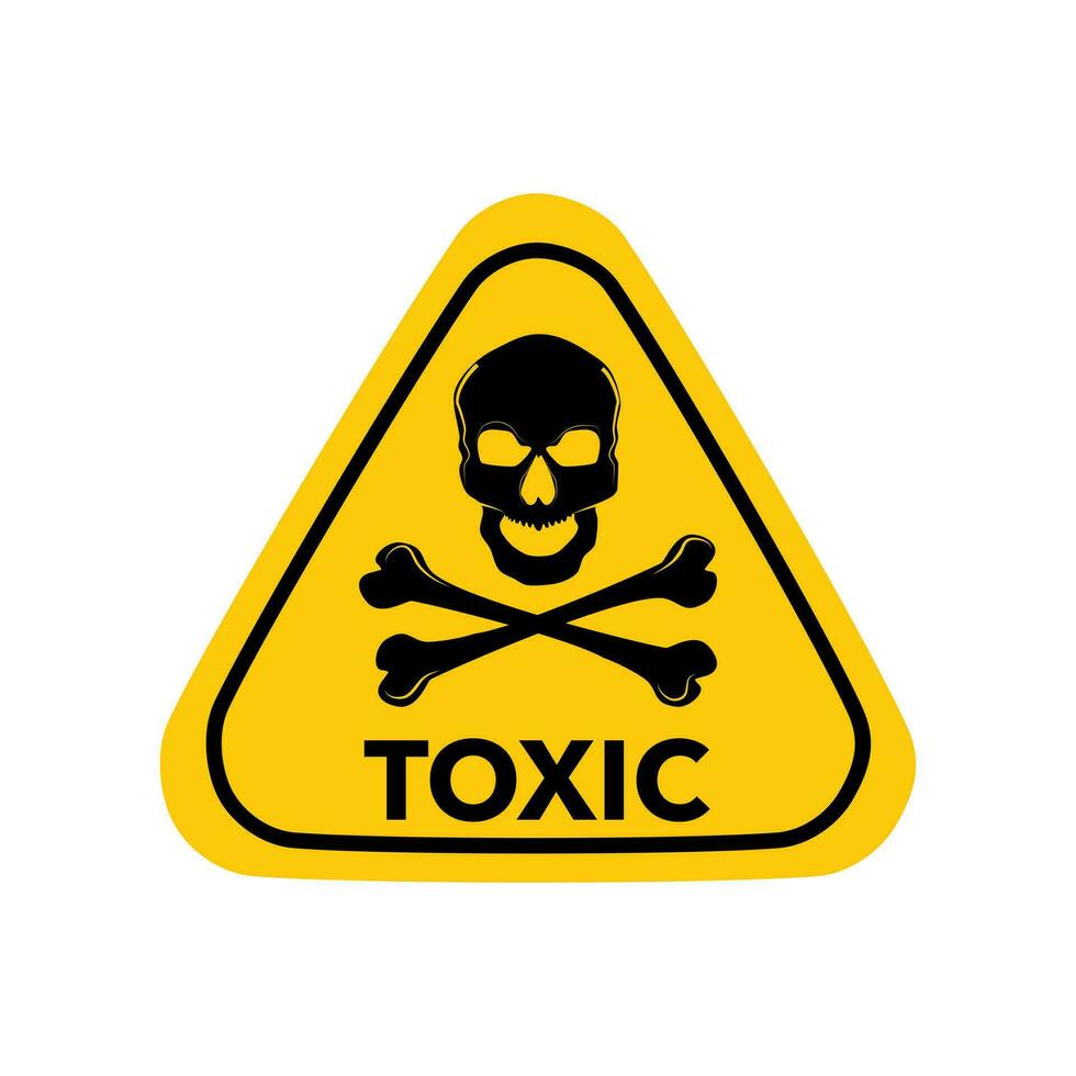 Triangle sign icon dangerously Yellow triangle sign with a skull toxic.Toxic zone.Vector illustration vector