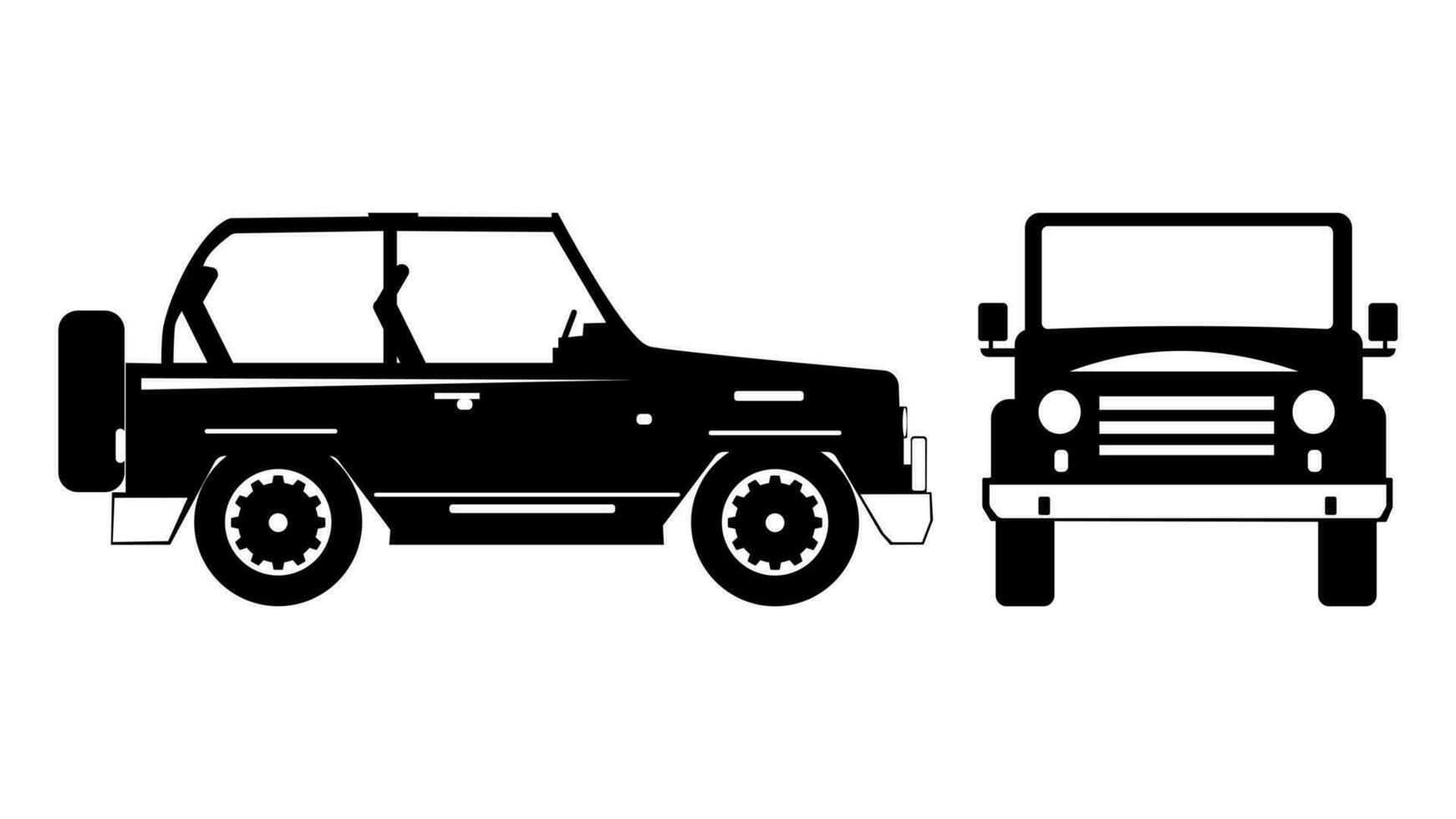 silhouette SUV car for vehicle branding. View from side and front. vector illustration eps