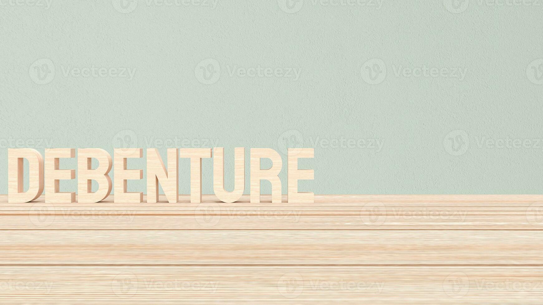 The Debenture text for Business concept 3d rendering. photo